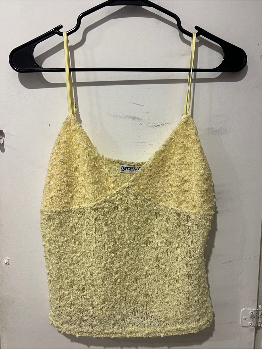 Princess Polly Pale Yellow Textured Knit Cami
